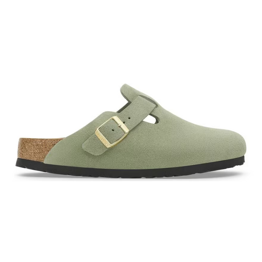 Birkenstock Boston Soft Footbed – Suede Green Tea
