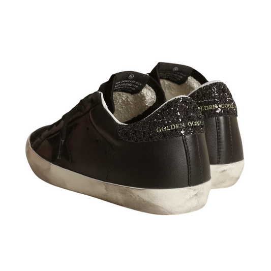 Golden Goose Superstar – Black Glitter Heel
